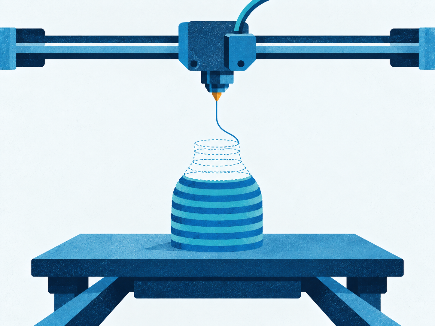 Drukarka 3D tworząca przedmiot warstwa po warstwie